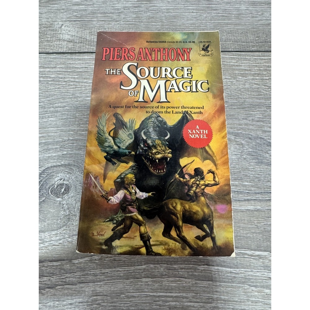 Piers Anthony THE SOURCE OF MAGIC Xanth Novel Fantasy Paperback 1990 Print Del